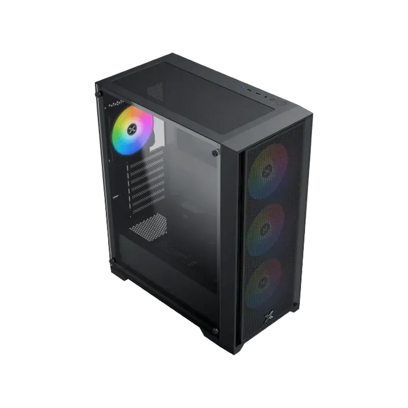 Gaming X II, EN42850, BK, EATX, U3x1 & U2x2, Front Mesh Grill & Left TG, 4PCS Z20A & ARGB Control PCB - 1