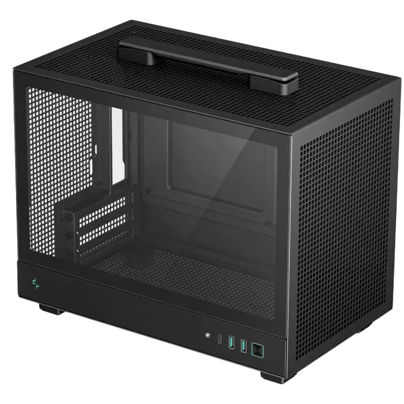 DeepCool CH160, Mini Tower, Mini-ITX, 2xUSB3.0, 1xType-C Gen 2, 1xAudio, Mesh Panel, Black, R-CH160-BKNGI0-G-1 - 1