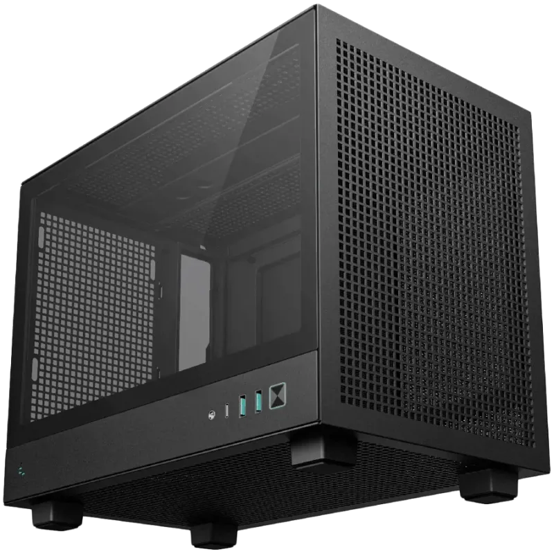 DeepCool CH160, Mini Tower, Mini-ITX, 2xUSB3.0, 1xType-C Gen 2, 1xAudio, Mesh Panel, Black, R-CH160-BKNGI0-G-1 - 1