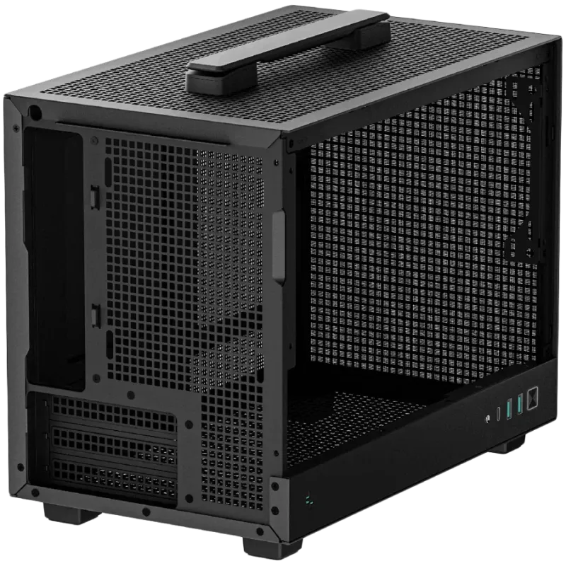 DeepCool CH160, Mini Tower, Mini-ITX, 2xUSB3.0, 1xType-C Gen 2, 1xAudio, Mesh Panel, Black, R-CH160-BKNGI0-G-1 - 1
