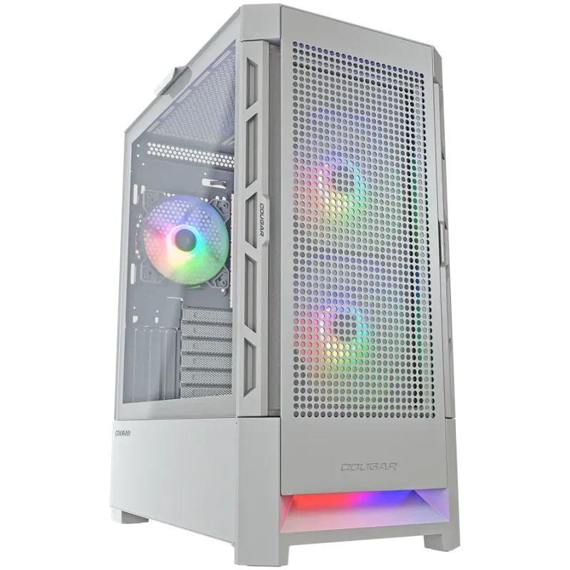 COUGAR AIRFACE RGB PC Case, Mid Tower, White - 1
