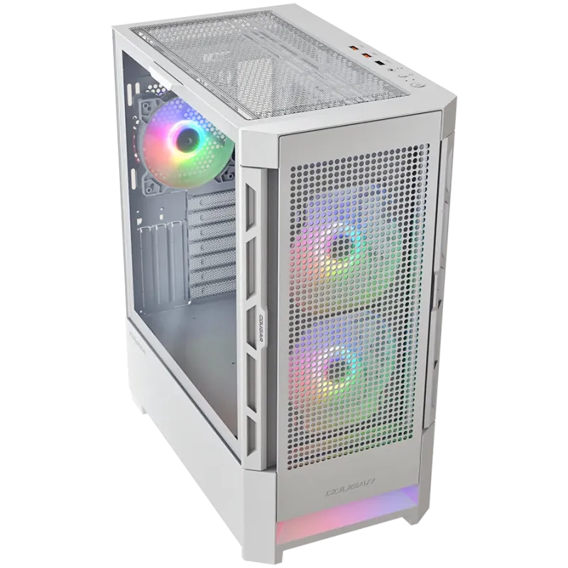 COUGAR AIRFACE RGB PC Case, Mid Tower, White - 1