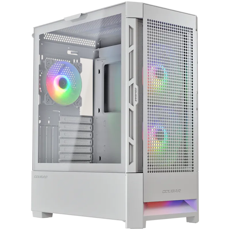 COUGAR AIRFACE RGB PC Case, Mid Tower, White - 1
