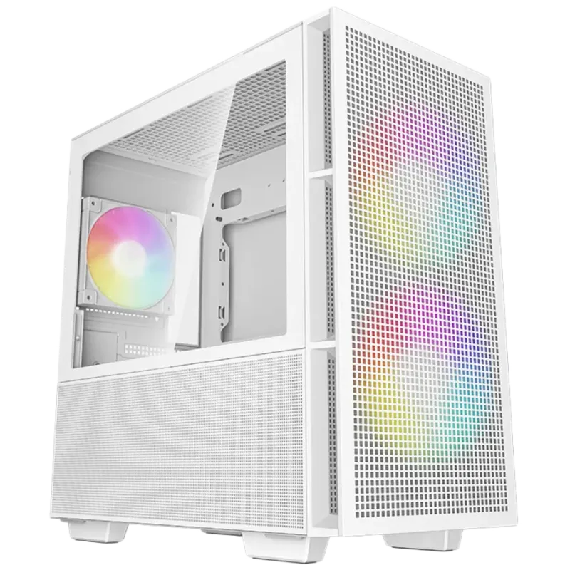 DeepCool CH360 DIGITAL WH, Mini Tower, Mini-ITX/Micro-ATX, 1x USB3.0, 1x Audio, 1x Type-C, Pre-Installed 2x140mm ARGB Fans + 1x1