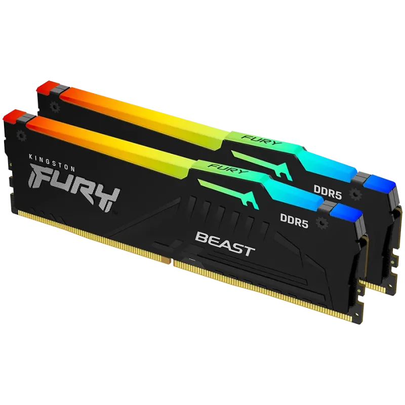 Kingston DRAM 32GB 5200MT/s DDR5 CL40 DIMM (Kit of 2) FURY Beast RGB XMP - 1