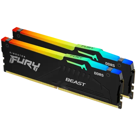 Kingston DRAM 32GB 5200MT/s DDR5 CL40 DIMM (Kit of 2) FURY Beast RGB XMP - 1
