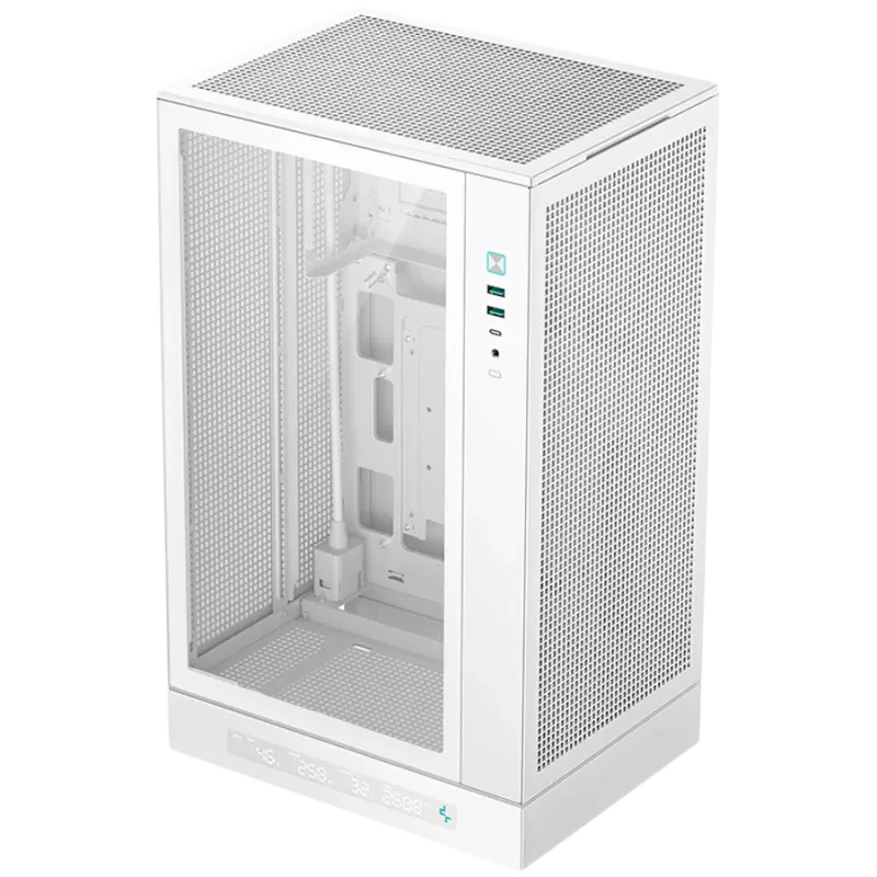 DeepCool CH270 DIGITAL WH, Mini Tower, Mini-ITX/Micro-ATX, 2xUSB3.0, 1xType-C Gen 2, 1xAudio/Mic, Mesh Panel, White, R-CH270-WHN