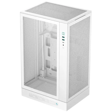 DeepCool CH270 DIGITAL WH, Mini Tower, Mini-ITX/Micro-ATX, 2xUSB3.0, 1xType-C Gen 2, 1xAudio/Mic, Mesh Panel, White, R-CH270-WHN