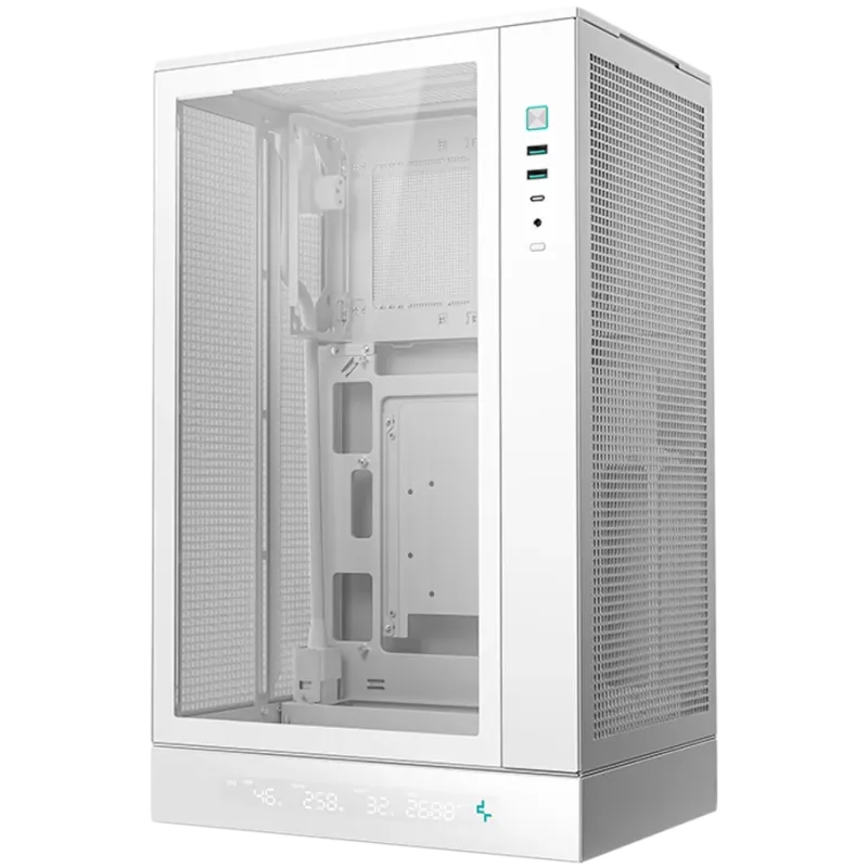 DeepCool CH270 DIGITAL WH, Mini Tower, Mini-ITX/Micro-ATX, 2xUSB3.0, 1xType-C Gen 2, 1xAudio/Mic, Mesh Panel, White, R-CH270-WHN