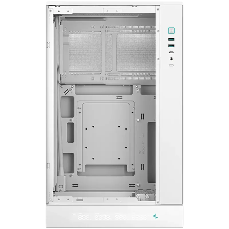 DeepCool CH270 DIGITAL WH, Mini Tower, Mini-ITX/Micro-ATX, 2xUSB3.0, 1xType-C Gen 2, 1xAudio/Mic, Mesh Panel, White, R-CH270-WHN