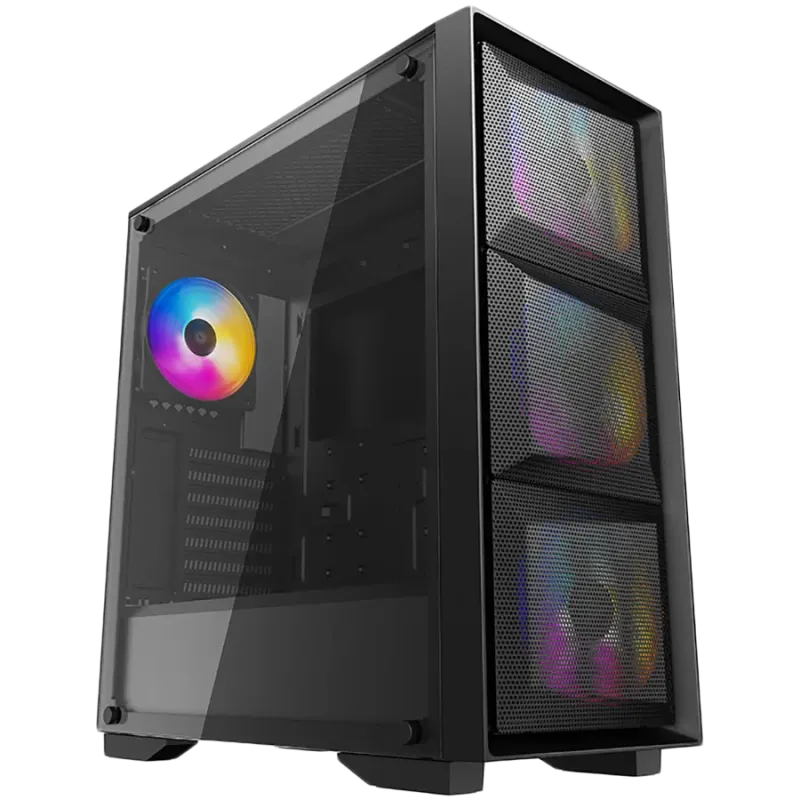 DeepCool MATREXX 50 MESH 4FS, Mid Tower, Mini-ITX/Micro-ATX/ATX/E-ATX, 1xUSB3.0, 2xUSB2.0, 1xAudio, 4x 120mm Tri-color LED Fans,