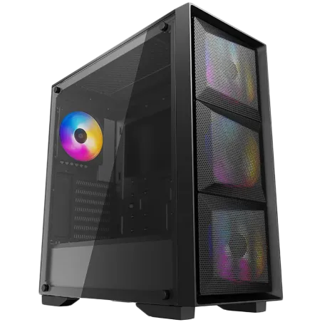 DeepCool MATREXX 50 MESH 4FS, Mid Tower, Mini-ITX/Micro-ATX/ATX/E-ATX, 1xUSB3.0, 2xUSB2.0, 1xAudio, 4x 120mm Tri-color LED Fans,