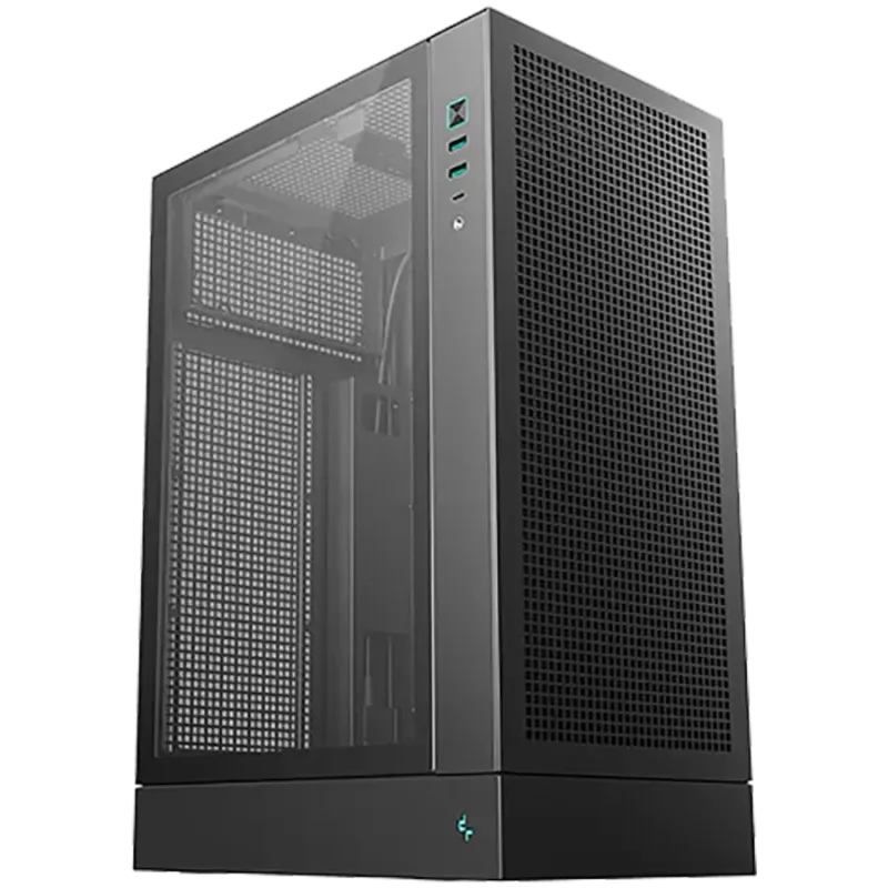 DeepCool CH170 PLUS, Mini Tower, Mini-ITX/Micro-ATX, 2xUSB3.0, 1xType-C Gen 2, 1xAudio/Mic, Mesh Panel, Black, R-CH170-BKNGM0-G,