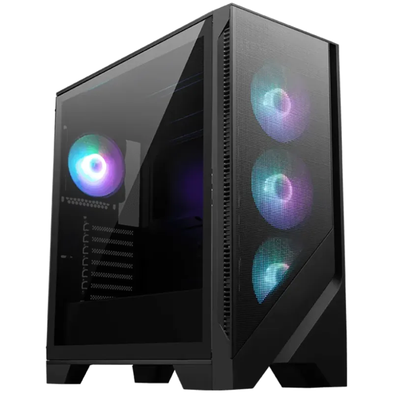 MSI MAG FORGE 321R AIRFLOW, Mid-Tower, ATX/M-ATX/ITX, 2x USB 3.2, 1x USB 3.2 Gen 2x2 Type-C, 1x Audio/Mic, LED Button, ARGB Hub,