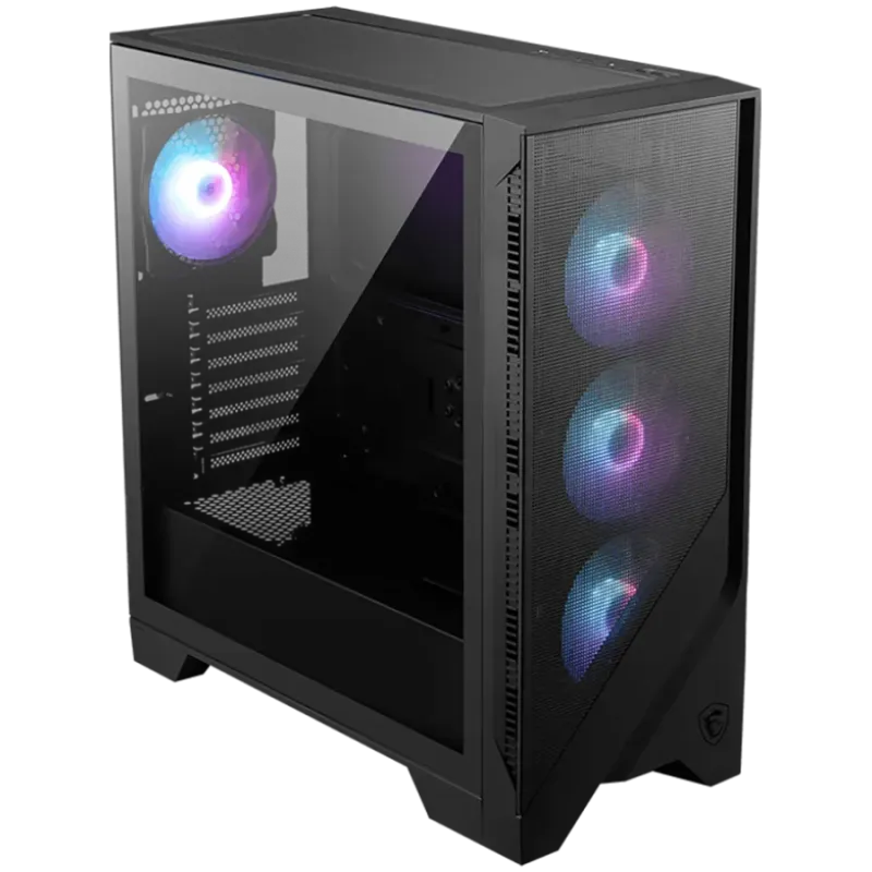 MSI MAG FORGE 321R AIRFLOW, Mid-Tower, ATX/M-ATX/ITX, 2x USB 3.2, 1x USB 3.2 Gen 2x2 Type-C, 1x Audio/Mic, LED Button, ARGB Hub,