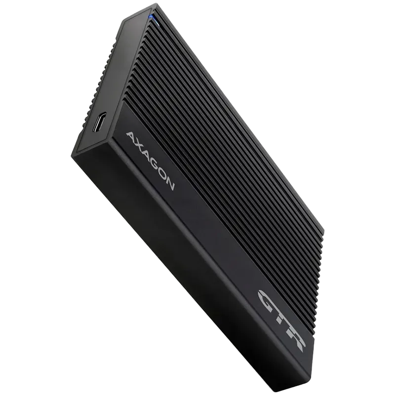 AXAGON EE25-GTR USB-C 3.2 Gen 2 - SATA 6G, 2.5" External RIBBED box BLACK - 1