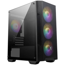 MSI MAG FORGE M100A, M-ATX Tower, M-ATX/ M-ITX, 1x USB 3.2 Gen 1 Type-A, 2x USB 2.0 Type-A, 1x Audio, 1x Mic, Power Button, 4x 1