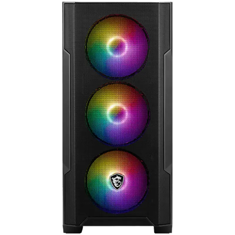 MSI MAG FORGE M100A, M-ATX Tower, M-ATX/ M-ITX, 1x USB 3.2 Gen 1 Type-A, 2x USB 2.0 Type-A, 1x Audio, 1x Mic, Power Button, 4x 1