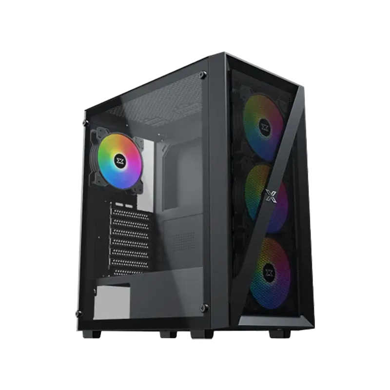 Xigmatek Blade EN40887 ATX/M-ATX/MINI ITX, USB3.0 X1, USB2.0 X2, HD AUDIO, Mehsed Grill Frontpanel & Left Tempered Glass, 4PCS X