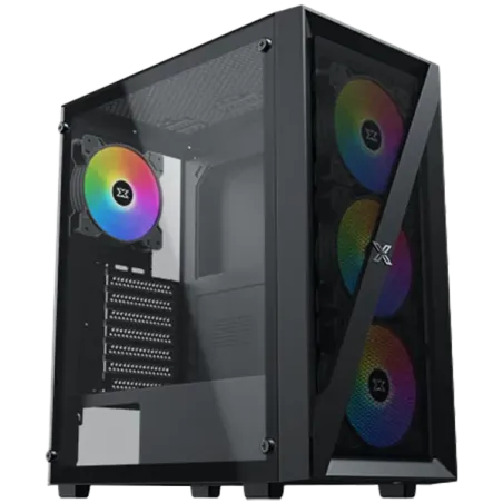 Xigmatek Blade EN40887 ATX/M-ATX/MINI ITX, USB3.0 X1, USB2.0 X2, HD AUDIO, Mehsed Grill Frontpanel & Left Tempered Glass, 4PCS X