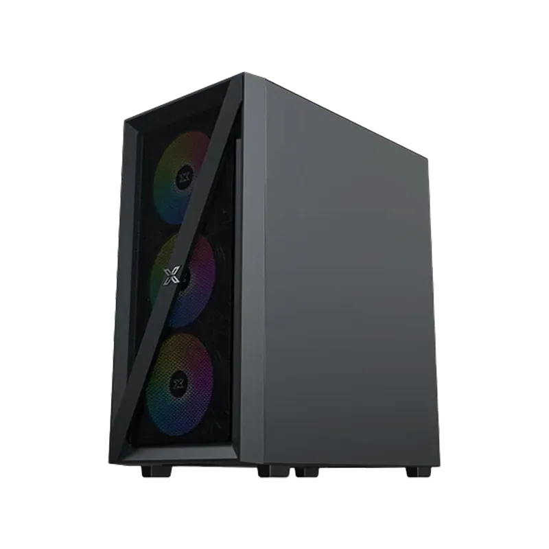 Xigmatek Blade EN40887 ATX/M-ATX/MINI ITX, USB3.0 X1, USB2.0 X2, HD AUDIO, Mehsed Grill Frontpanel & Left Tempered Glass, 4PCS X
