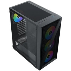 Xigmatek Blade EN40887 ATX/M-ATX/MINI ITX, USB3.0 X1, USB2.0 X2, HD AUDIO, Mehsed Grill Frontpanel & Left Tempered Glass, 4PCS X
