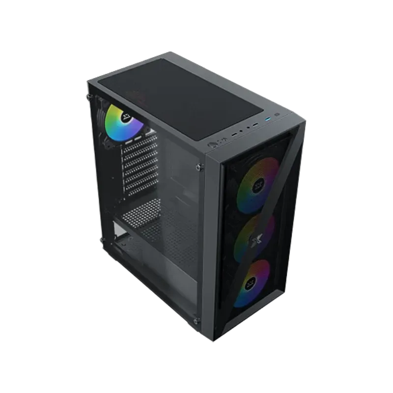 Xigmatek Blade EN40887 ATX/M-ATX/MINI ITX, USB3.0 X1, USB2.0 X2, HD AUDIO, Mehsed Grill Frontpanel & Left Tempered Glass, 4PCS X
