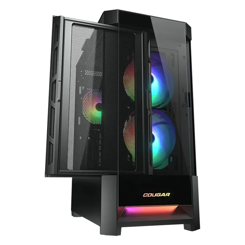 COUGAR DUOFACE RGB PC Case, Mid Tower, Black - 1