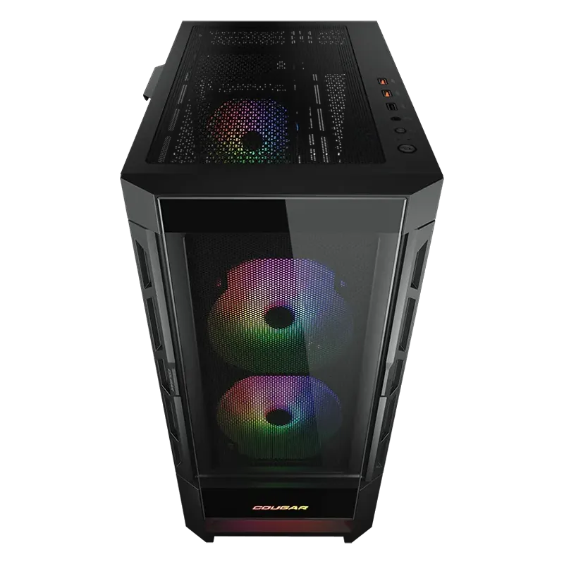 COUGAR DUOFACE RGB PC Case, Mid Tower, Black - 1