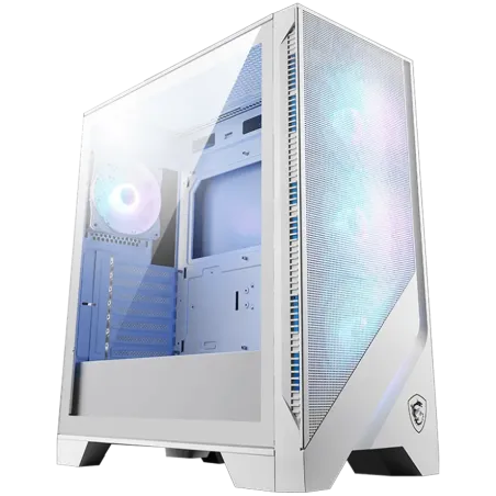MSI MAG FORGE 320R AIRFLOW WHITE, Mid-Tower, ATX/M-ATX/ITX, 2x USB 3.2, 1x Audio/Mic, LED Button, ARGB Hub, 4x 120mm ARGB Fans, 
