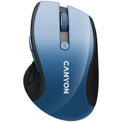 CANYON 2.4Ghz wireless mouse, optical tracking - blue LED, 6 buttons, DPI 1000/1200/1600, Blue Gray pearl glossy - 5