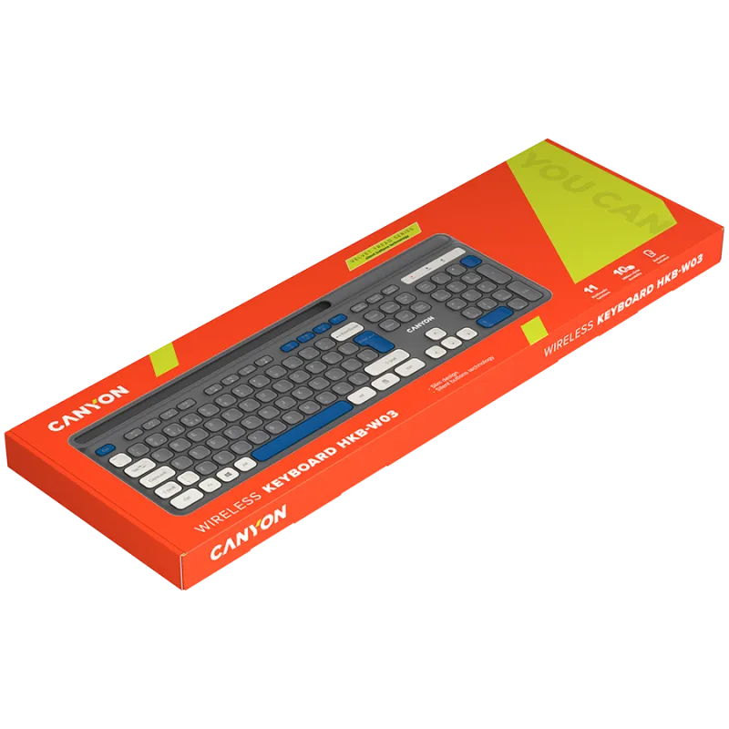 CANYON keyboard HKB-W03 EN AAA Wireless Grey - 1