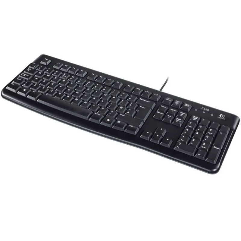 LOGITECH K120 Corded Keyboard - BLACK - USB - US INT'L - B2B - 1