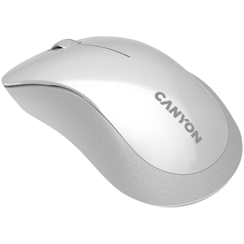 CANYON MW-11, 2.4 GHz Wireless mouse ,with 3 buttons, DPI 1200, Battery:AAA*2pcs ,pearl white grey67*109*38mm 0.063kg - 1