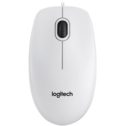 LOGITECH B100 Corded Mouse - WHITE - USB - B2B - 3