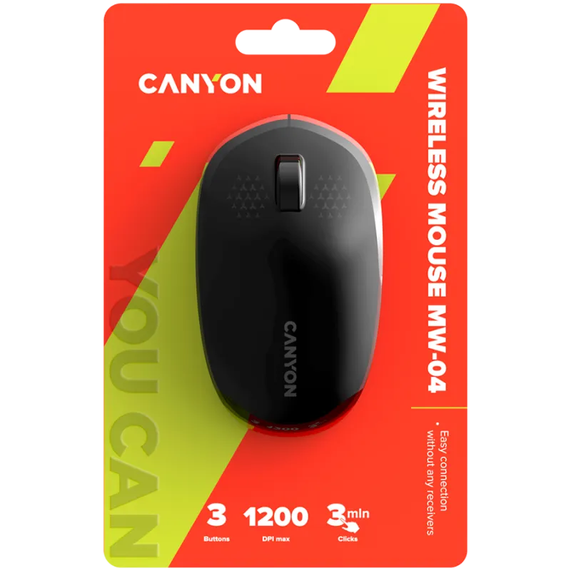 CANYON mouse MW-04 3buttons BT Wireless Black - 1