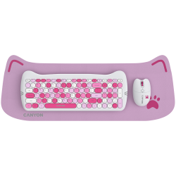 CANYON HSET-W6 EN Keyboard+Mouse Kitty Edition AAA+АА Wireless Pink - 7