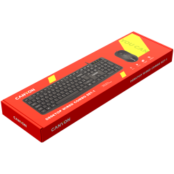 CANYON USB standard KB, water resistant BG layout bundle with optical 3D wired mice 1000DPI black - 6