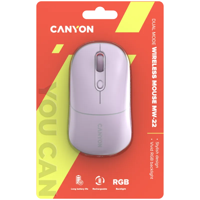 CANYON mouse MW-22 2in1 BT/ Wireless Pearl Rose - 1