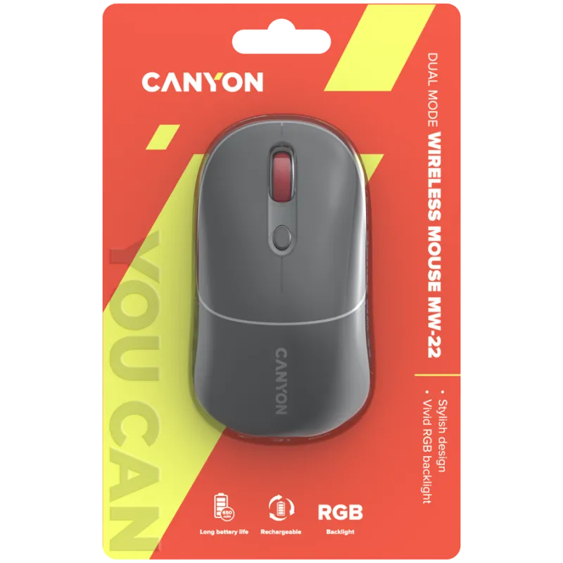 CANYON mouse MW-22 2in1 BT/ Wireless Dark Grey - 1