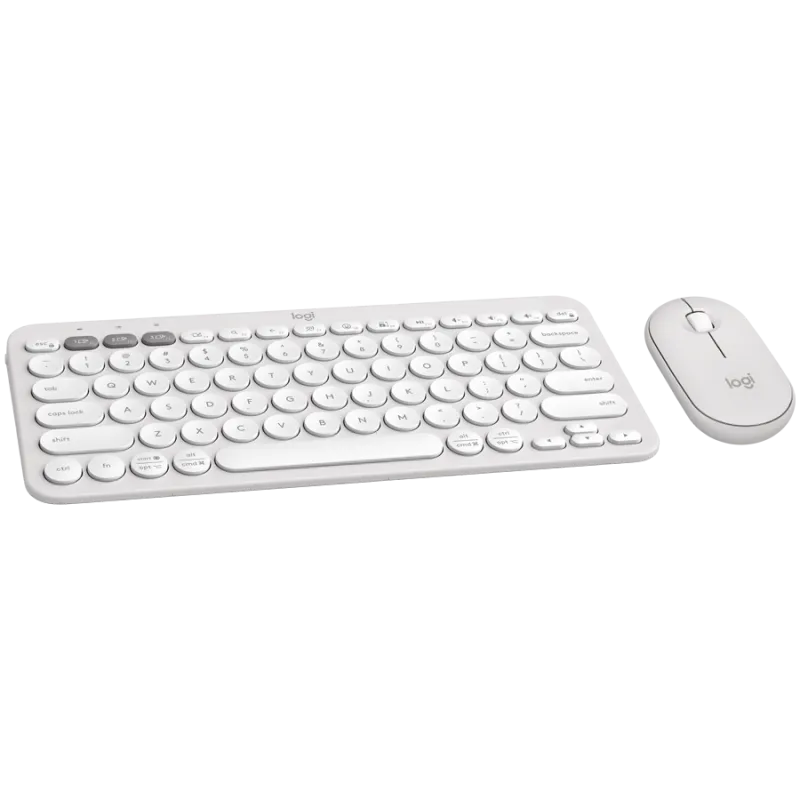 LOGITECH Pebble 2 Bluetooth Keyboard Combo - TONAL WHITE - US INT'L - 1