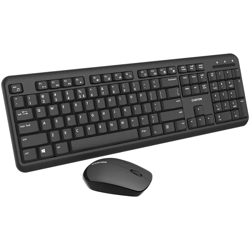 CANYON SET-W20 EN/BG Keyboard+Mouse Velvet Wireless Black - 1
