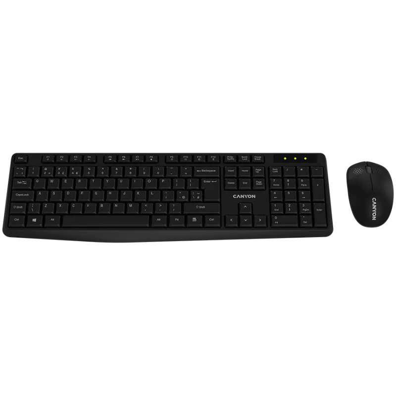 CANYON SET-W01 EN/BG Keyboard+Mouse Wireless Black - 1