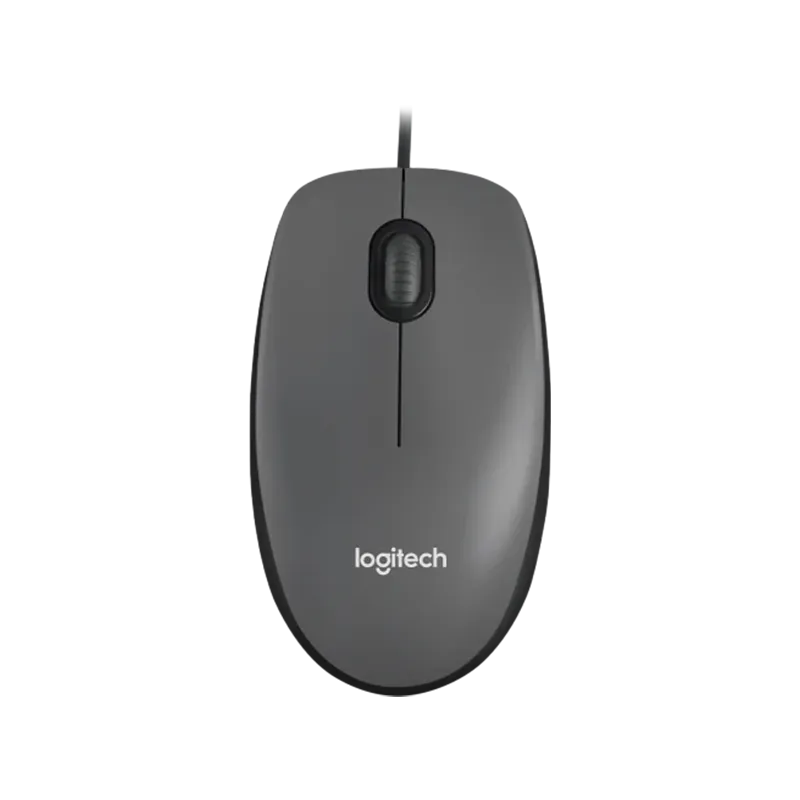 LOGITECH M100 Corded Mouse - BLACK - USB - 1