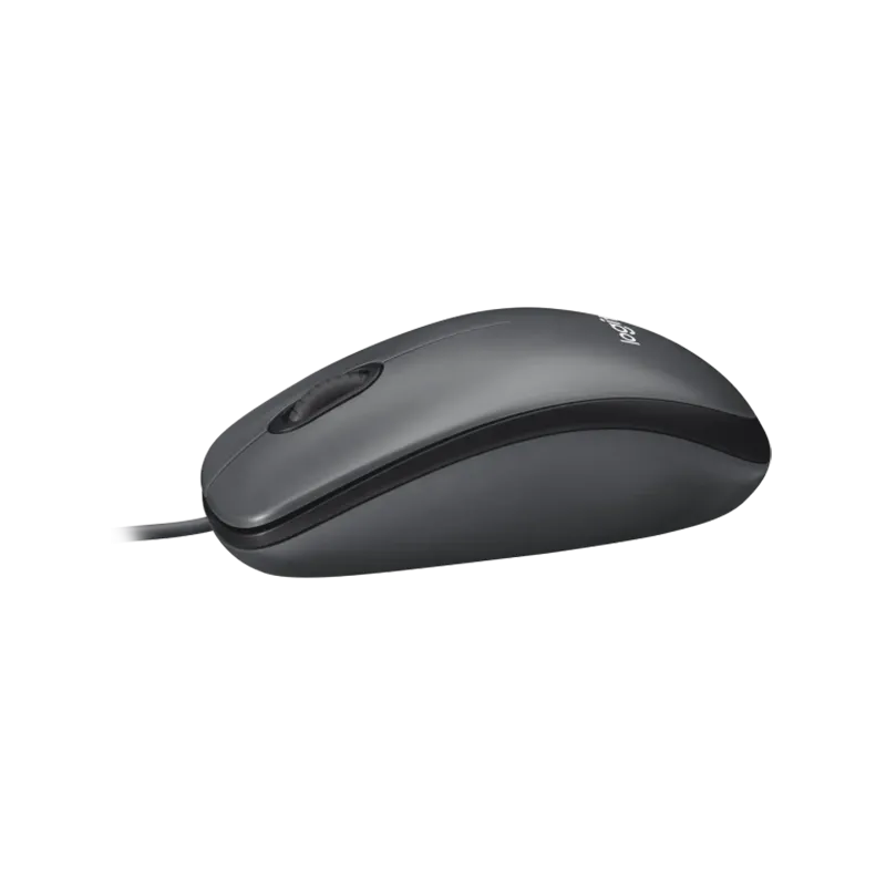 LOGITECH M100 Corded Mouse - BLACK - USB - 1