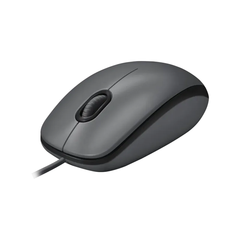 LOGITECH M100 Corded Mouse - BLACK - USB - 1