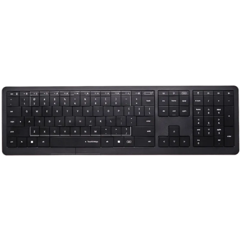 CLEVETURA CLVX 1 Touch-On-Keys AI Wireless Keyboard, ANSI US Windows Layout, Scissor Switches, Aluminum Chassis, Interactive RGB