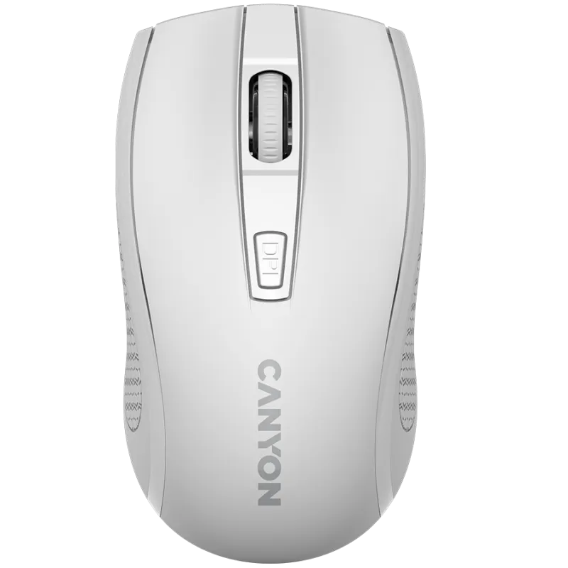CANYON MW-7, 2.4Ghz wireless mouse, 6 buttons, DPI 800/1200/1600, with 1 AA battery ,size 110*60*37mm,58g,white - 1