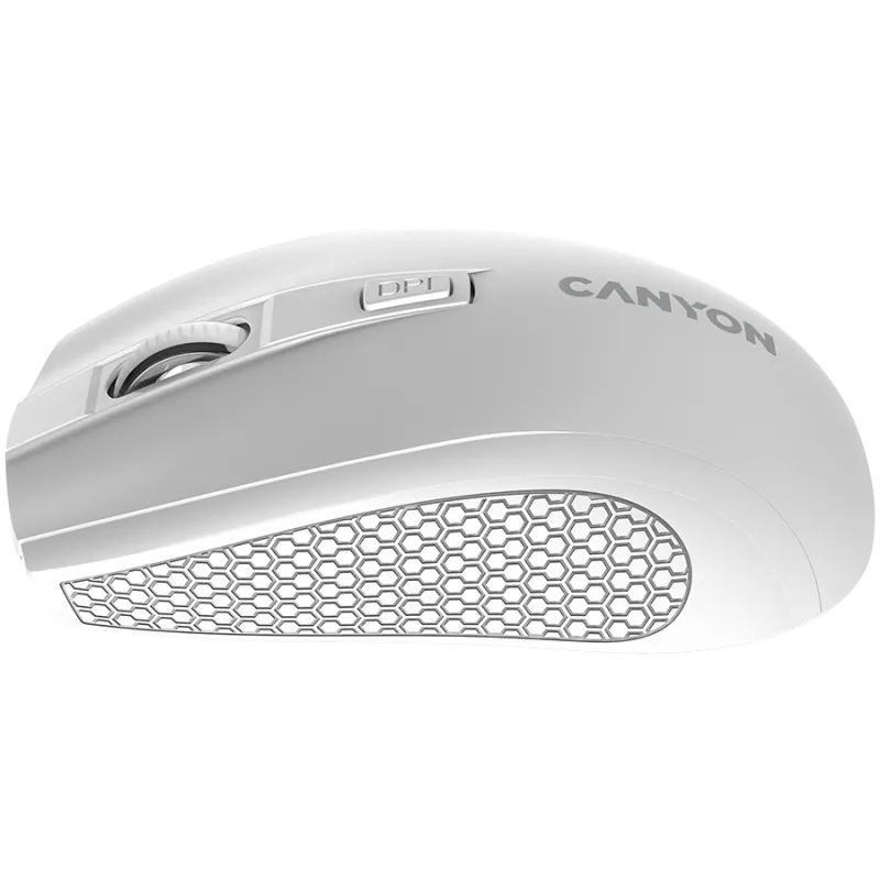 CANYON MW-7, 2.4Ghz wireless mouse, 6 buttons, DPI 800/1200/1600, with 1 AA battery ,size 110*60*37mm,58g,white - 1