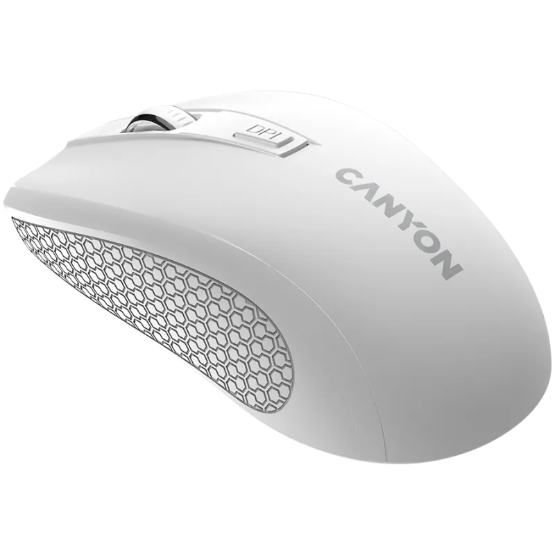 CANYON MW-7, 2.4Ghz wireless mouse, 6 buttons, DPI 800/1200/1600, with 1 AA battery ,size 110*60*37mm,58g,white - 1
